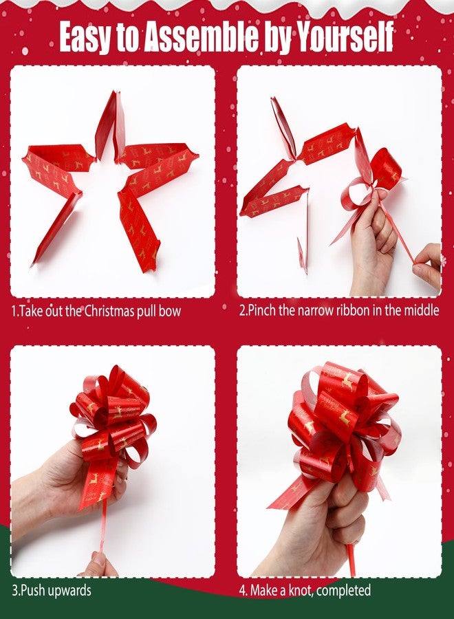 DTOFOOT 12 PCS Christmas Pull Bows,Plastic Christmas Wrap Pull Bows Gift Box Ribbon Lace for Xmas Gift Box Bouquet Basket Wrapping Party Decoration (12) - Image 3
